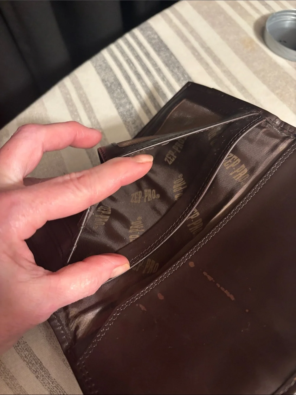 Zep-Pro leather Camouflage Wallet with Brass Snap